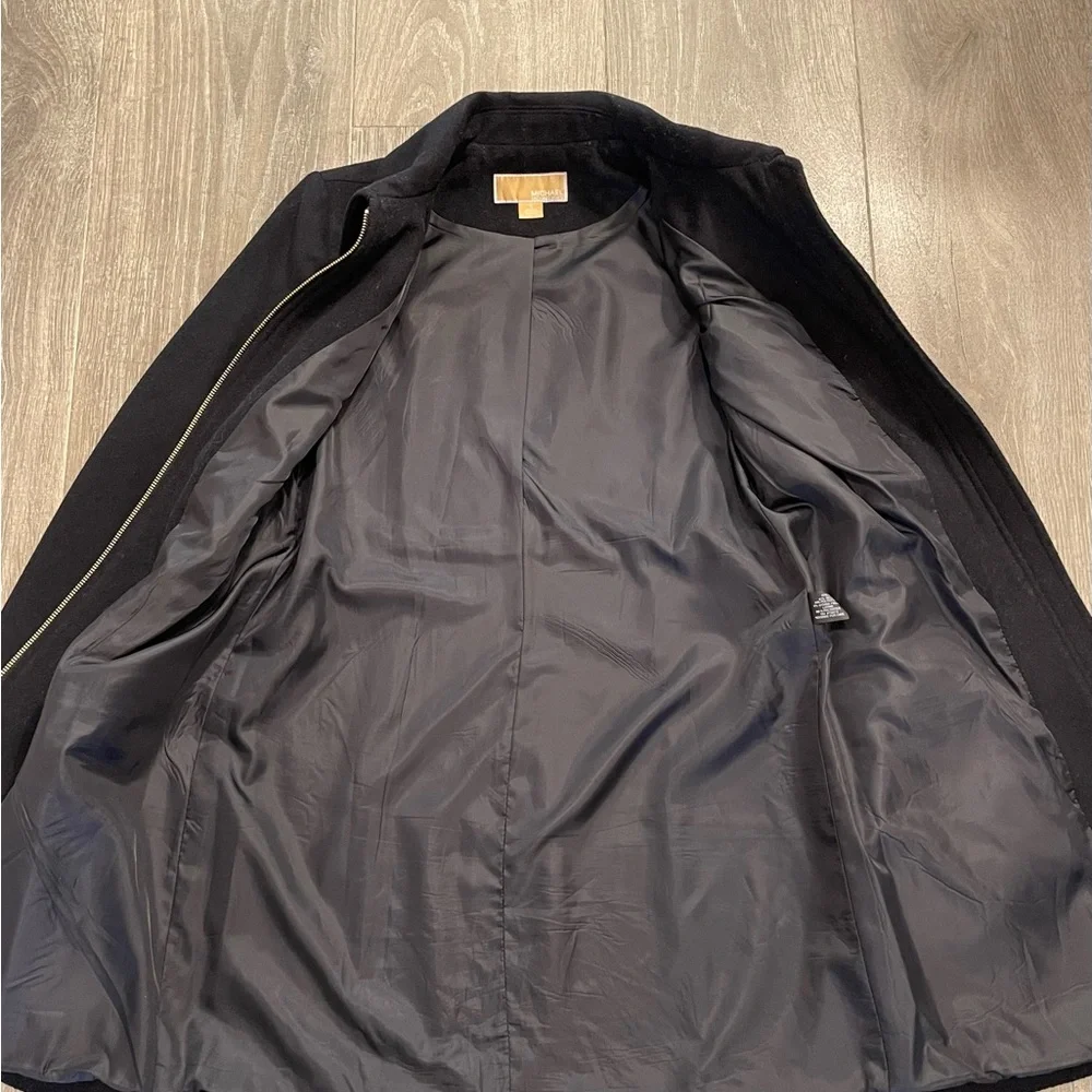 Michael Kors Dark Navy Trench Coat with Gold Zipper - Picture 6 of 10